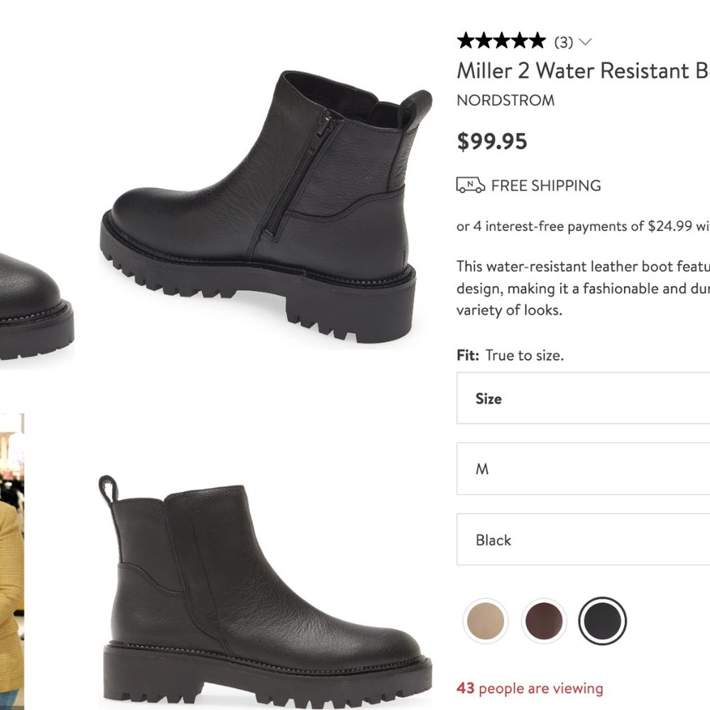 New in box! Caslon masa water resistant black boot 8.5